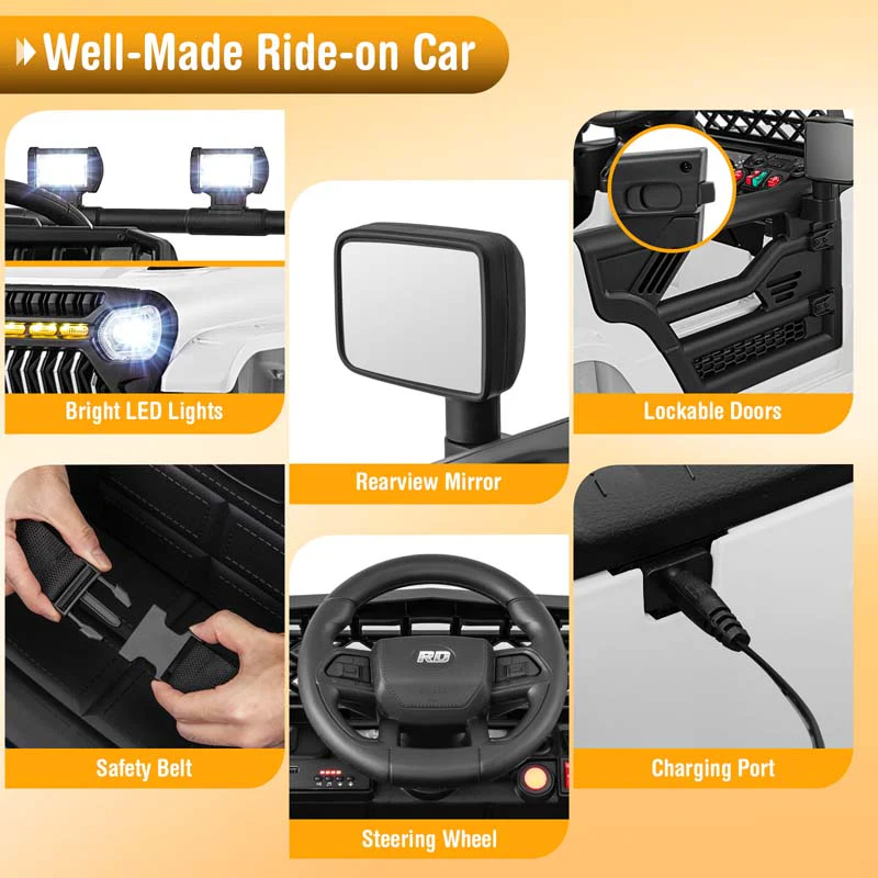 Eletriclife 12V Kids Ride on Truck Car with Parental Remote and Music Player