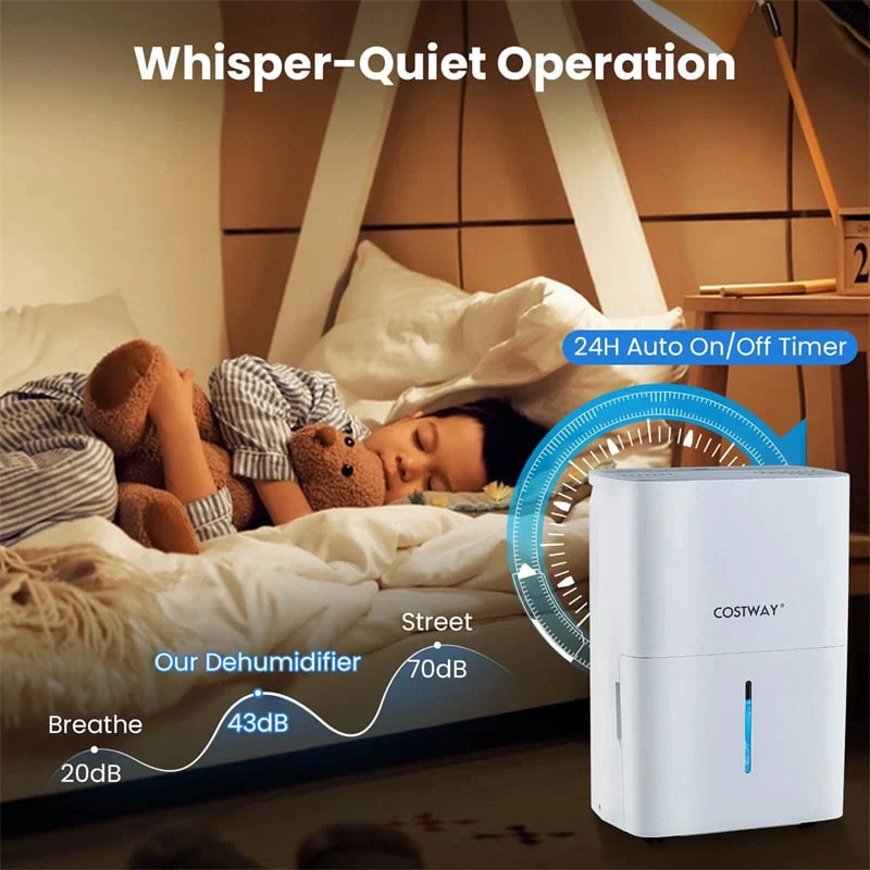Eletriclife 65 Pint Energy Star Dehumidifier 5000 Sq.Ft with 24H Timer & LED Display for Basement