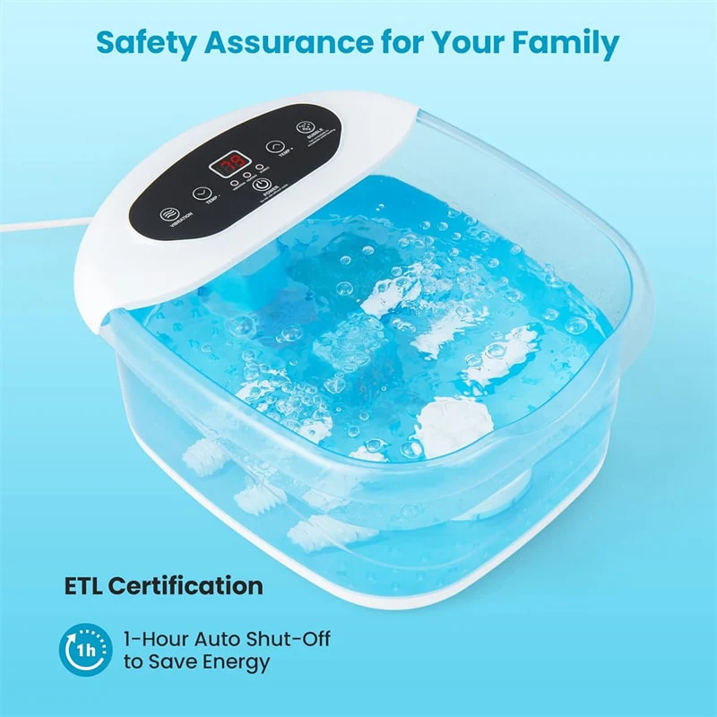 Eletriclife Spa Bath Massager with Heat, Bubbles & Vibration Mode, 12 Rollers, Pedicure Stone for Stress Relief