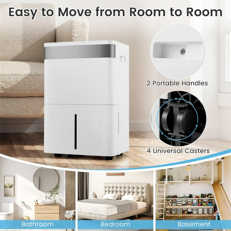 Eletriclife 96 Pints 5500 Sq.Ft Dehumidifier for Basement with Drain Hose, Auto Defrost & 24H Timer