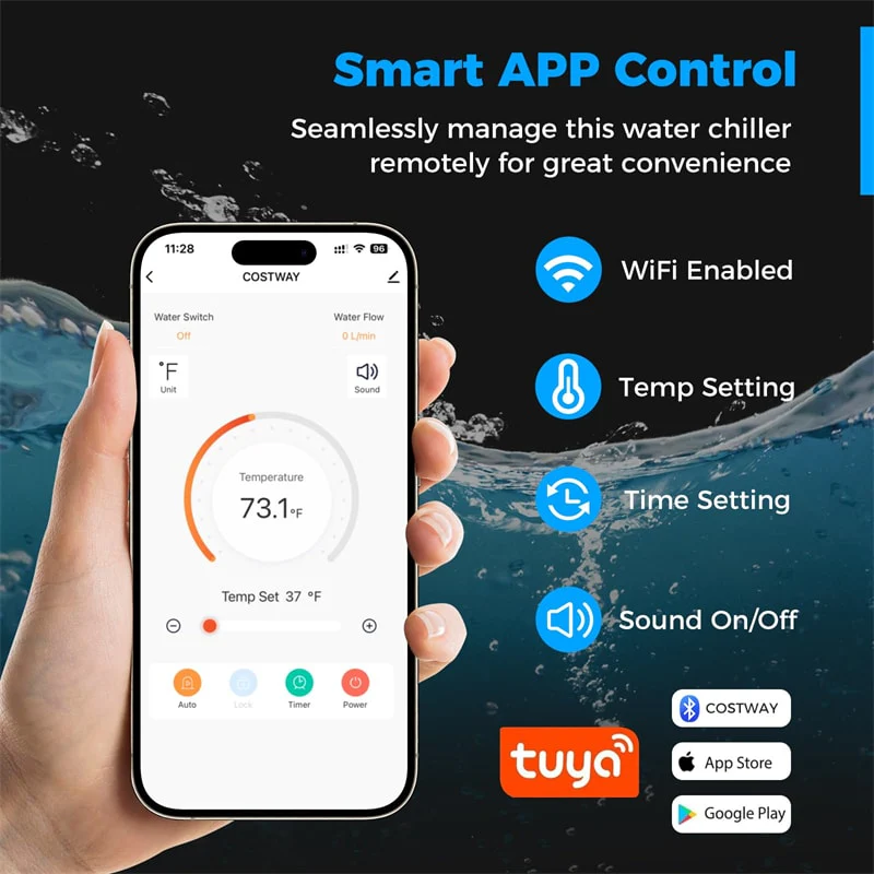 Eletriclife Professional Ice Bath Chiller for Cold Plunge Tub Therapy WiFi App Control