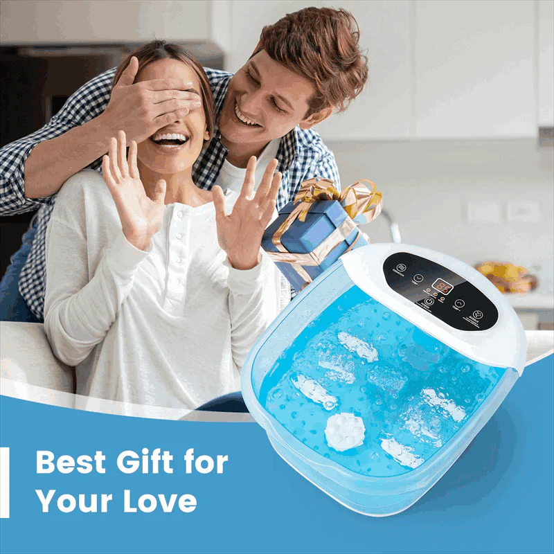 Eletriclife Spa Bath Massager with Heat, Bubbles & Vibration Mode, 12 Rollers, Pedicure Stone for Stress Relief