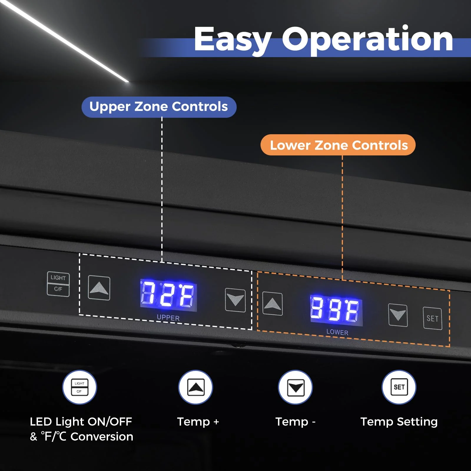Eletriclife 24 Inch Wine and Beverage Refrigerator with Independent Temperature Control