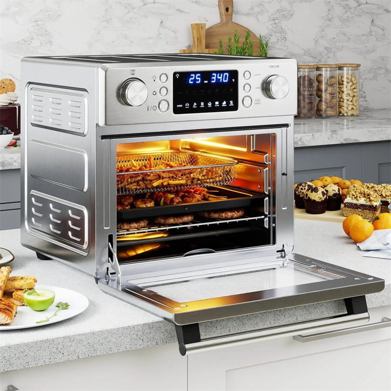 Eletriclife 14-in-1 Air Fryer Toaster Oven Combo 26QT Large Capacity 1700W Stainless Steel with Rotisserie & Dehydrate