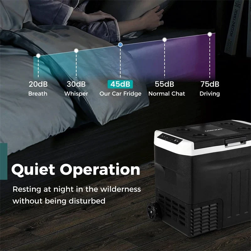 Eletriclife 23/32/42QT Portable Car Refrigerator with -4°F~68°F Adjustable Range, 12V/24V Electric Cooler for Camping