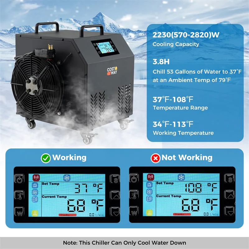 Eletriclife Professional Ice Bath Chiller for Cold Plunge Tub Therapy WiFi App Control