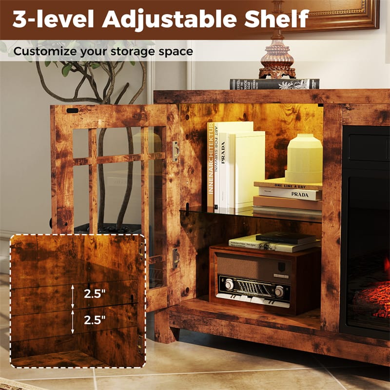 Eletriclife 58" Electric Fireplace TV Stand Entertainment Center for 65 inch TV with 18" Heater