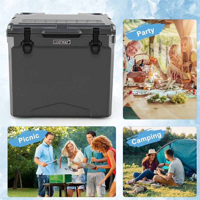 Eletriclife 42 Qt Rotomolded Cooler Insulated Ice Chest with Wheels & Handle for Beach Camping Picnic