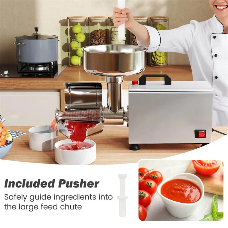 Eletriclife 450W Electric Tomato Strainer Commercial Stainless Steel Sauce Maker 350 lbs/h Food Milling Machine
