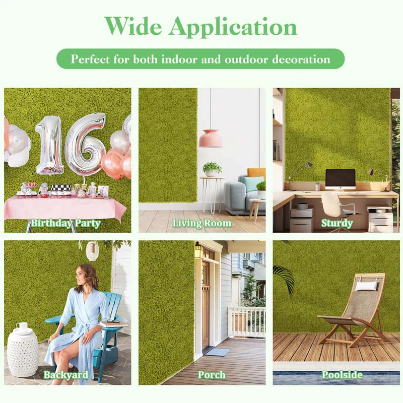 Eletriclife 12 Pieces 20 x 20 inches Artificial Grass Wall Panels for Garden Yard Balcony
