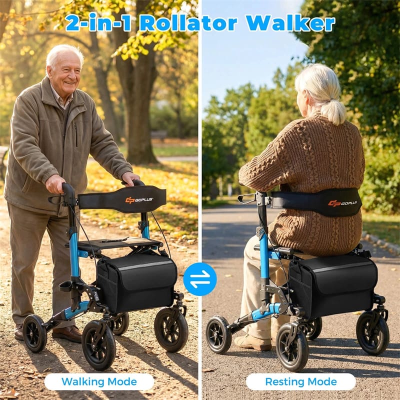 Eletriclife Rollator Walker for Seniors 300lbs Capacity Folding Rolling Walker with Seat
