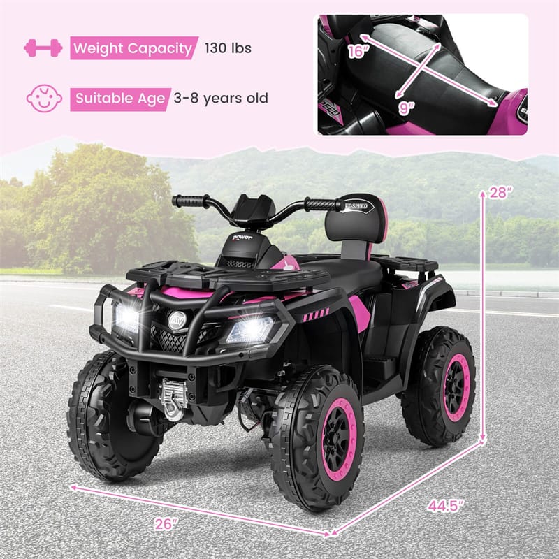 Eletriclife 24V 2-Seater Kids ATV Electric Four Wheeler Quad Ride On Toy for Ages 3-8