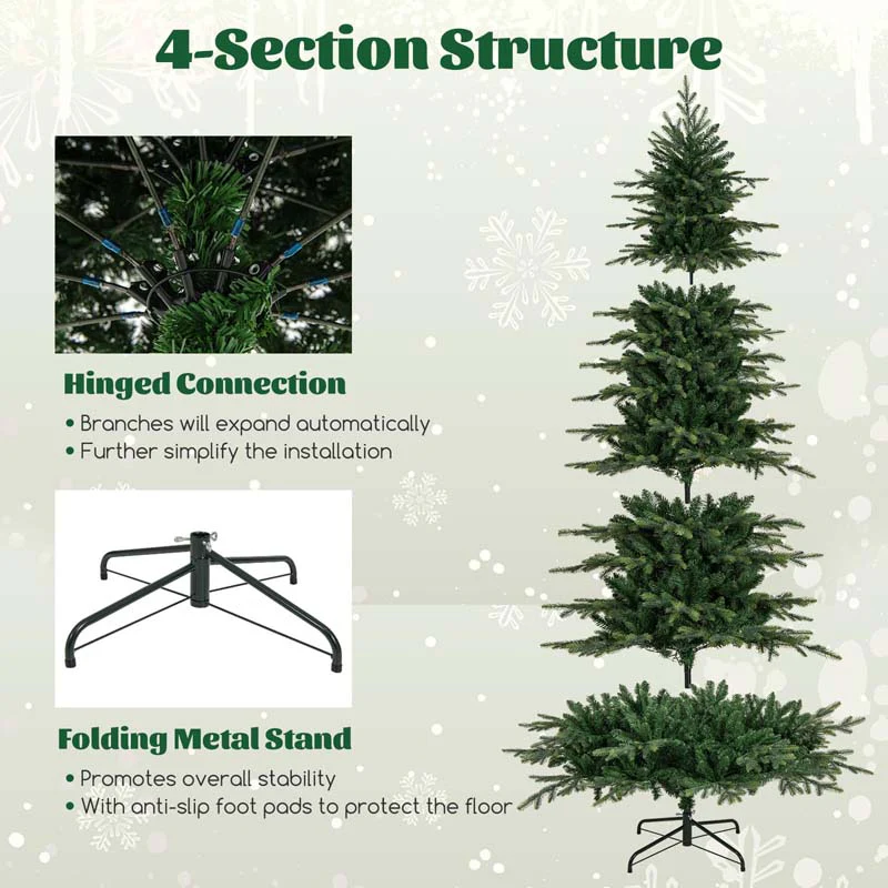 Eletriclife 6/7.5/9 Feet Pre-Lit Artificial Christmas Tree with Warm White LED Lights
