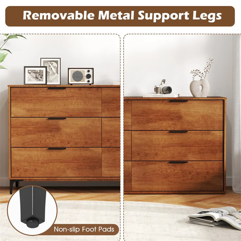 Eetriclife Mid-Century Modern 6-Drawer Dresser with Anti-Tip Interlock System