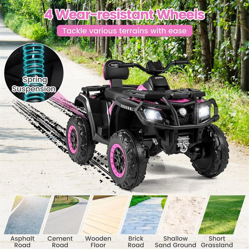 Eletriclife 24V 2-Seater Kids ATV Electric Four Wheeler Quad Ride On Toy for Ages 3-8