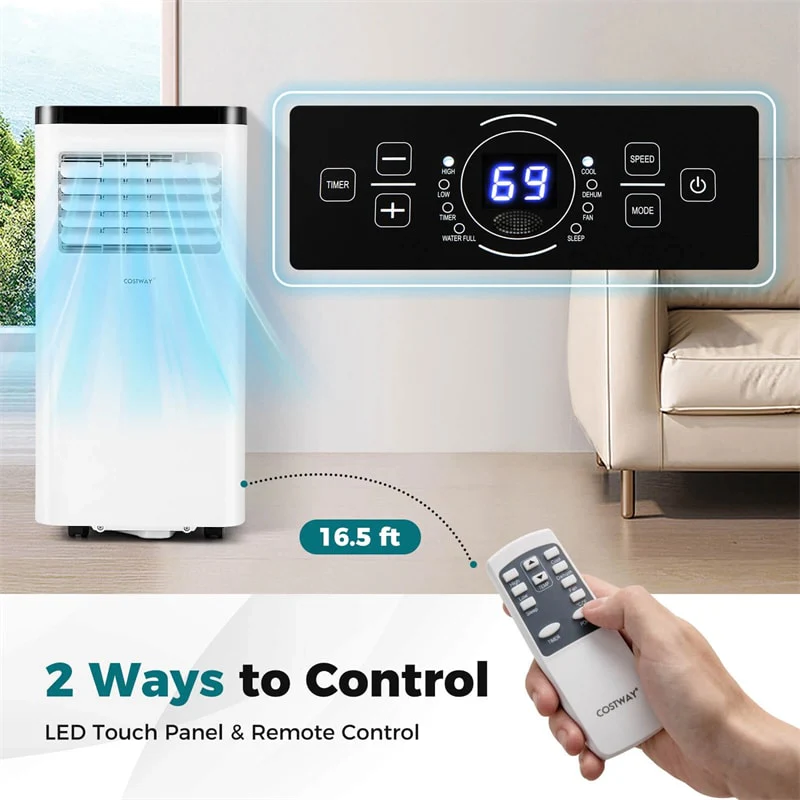Eletriclife 10000 BTU Portable Air Conditioner with Fan, Dehumidifier, Remote Control & Window Kit