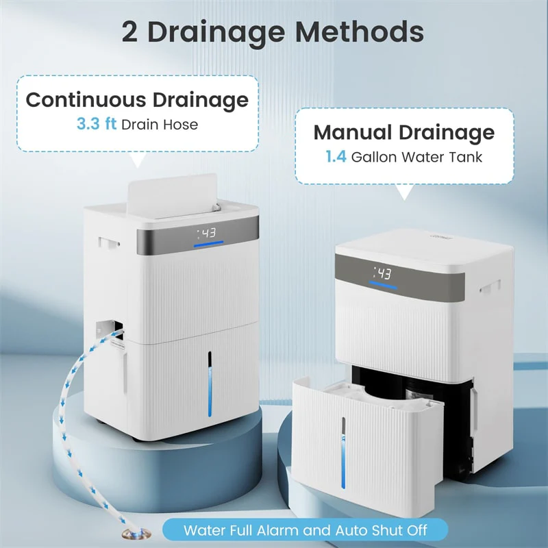 Eletriclife 96 Pints 5500 Sq.Ft Dehumidifier for Basement with Drain Hose, Auto Defrost & 24H Timer