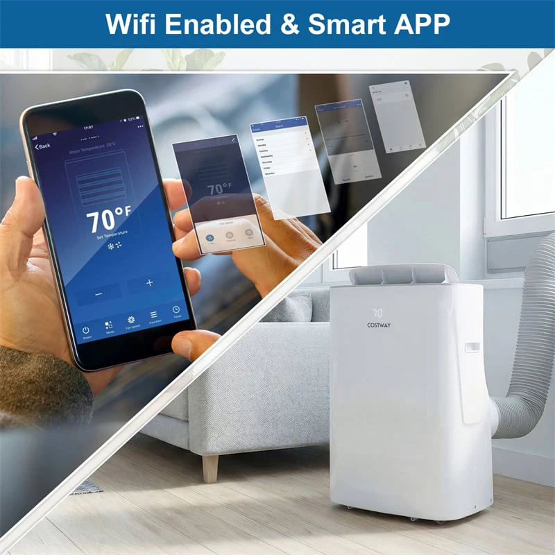 Eletriclife 15000 BTU Inverter Portable Air Conditioner with Heat & WiFi cooling up to 750 sq.ft room