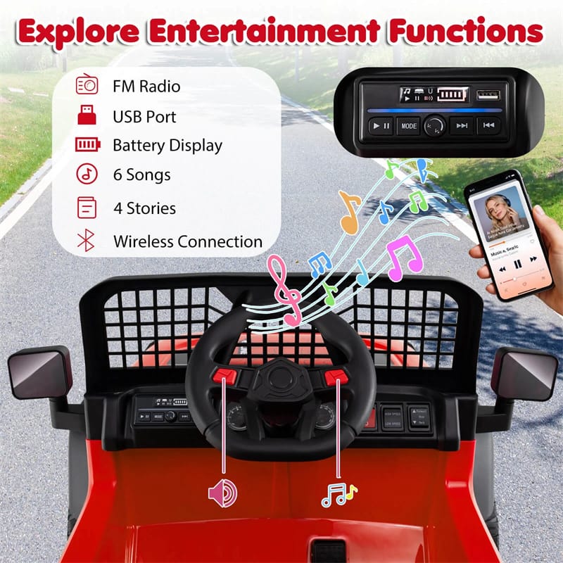 Eletriclife 24V Kids Ride on Truck Electric Vehicle with Parent Remote Control & Music for Ages 3 