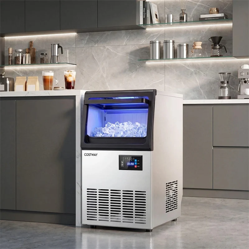 Eletriclife 80 LBS/24H Spray-Type Commercial Ice Maker 15" Built-in Undercounter Ice Machine with 30 LBS Storage