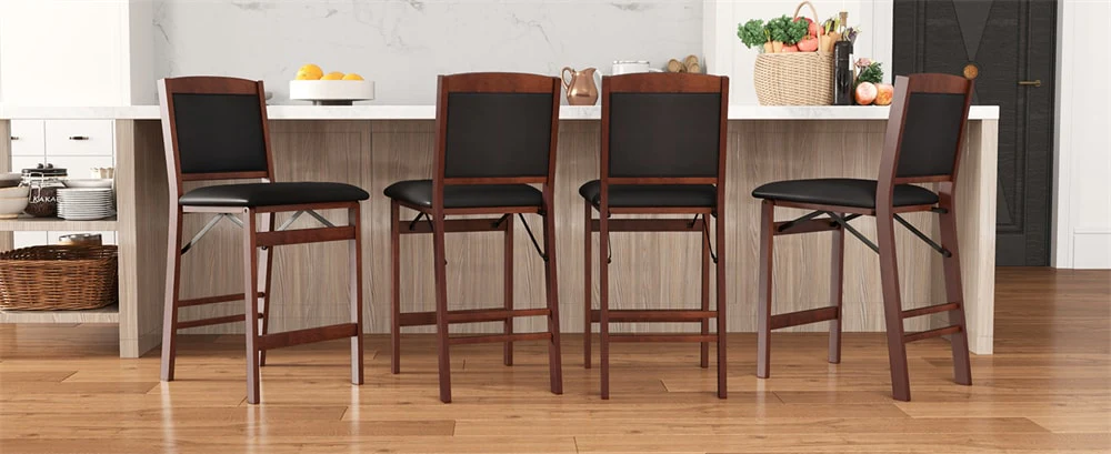 Eletriclife Set of 2 Folding Counter Height Bar Stools No Assembly Needed for Kitchen Islands