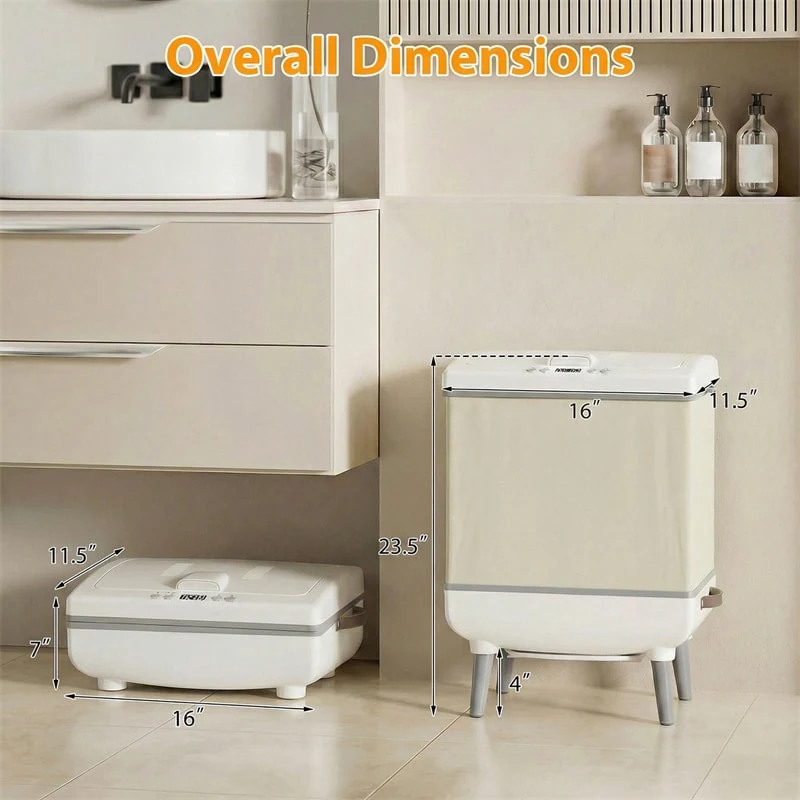 Eletriclife 35L Large Towel Warmer Bucket for Bathroom with Heat/Dry Mode Fits 3 Oversized 45"x70" Towels