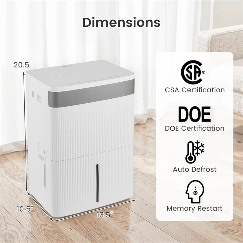 Eletriclife 96 Pints 5500 Sq.Ft Dehumidifier for Basement with Drain Hose, Auto Defrost & 24H Timer