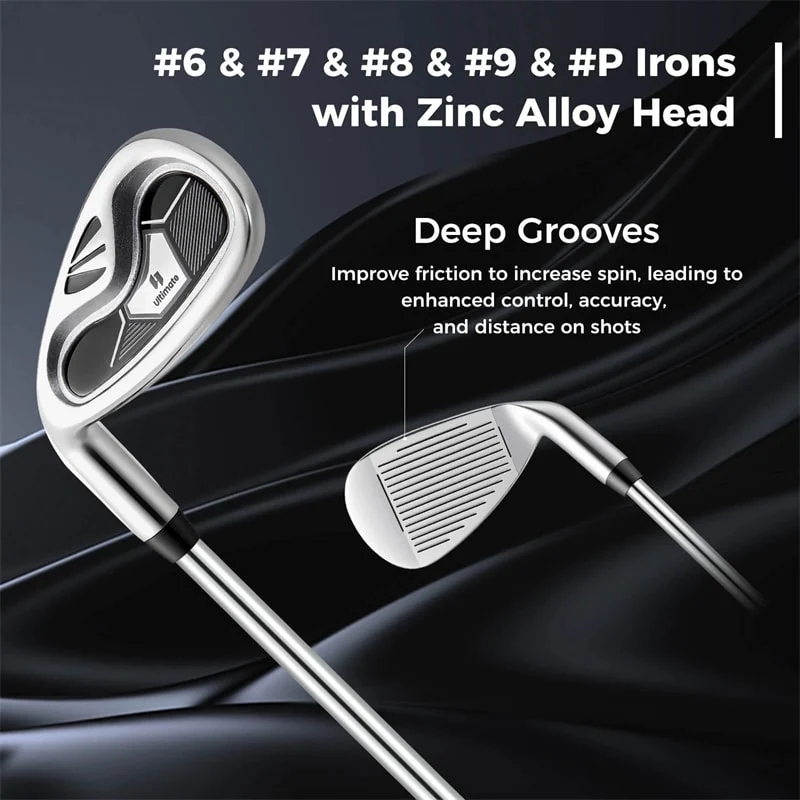 Eletriclife Men's Left-Handed Complete Golf Clubs Set with 460CC Driver & Golf Stand Bag