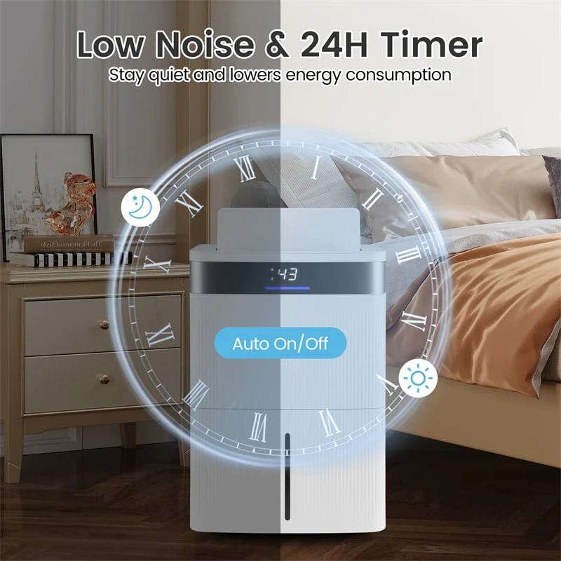 Eletriclife 4500 Sq.Ft 74 Pints Dehumidifier for Home & Basement with 24H Timer & Auto Defrost
