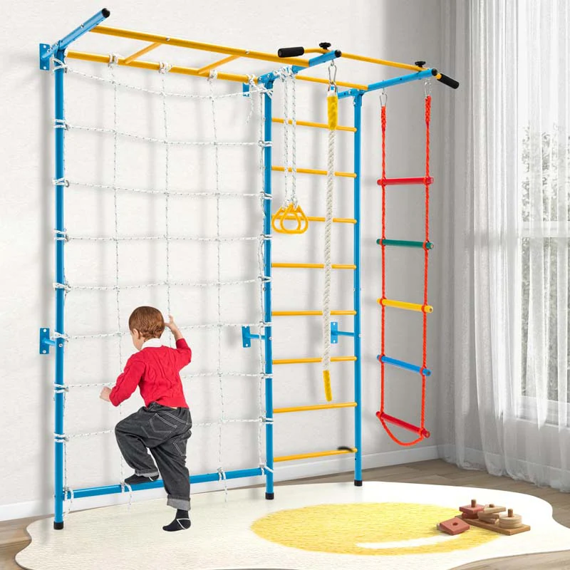 Eletriclife 7 In 1 Kids Indoor Gym Playground Swedish Wall Ladder