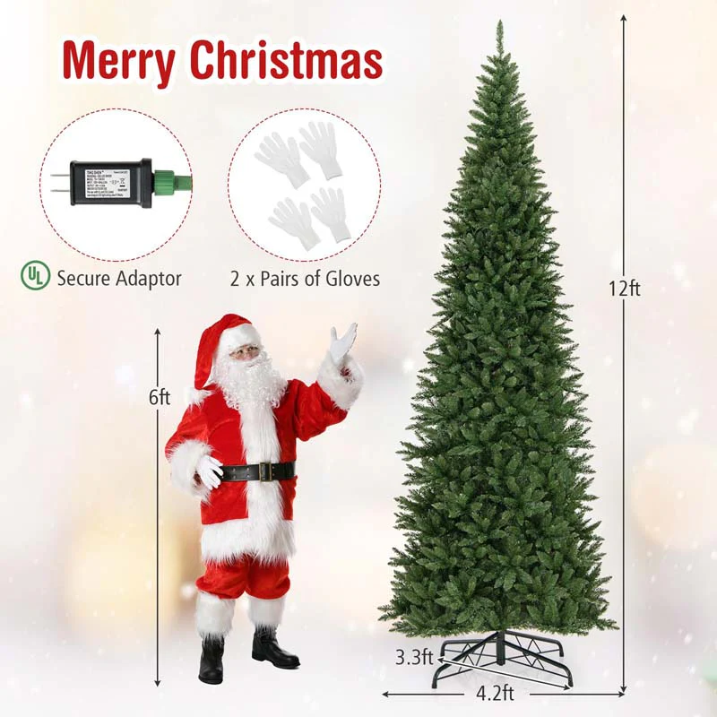Eletriclife 12 FT Artificial Christmas Tree with 800 Warm White LED Lights