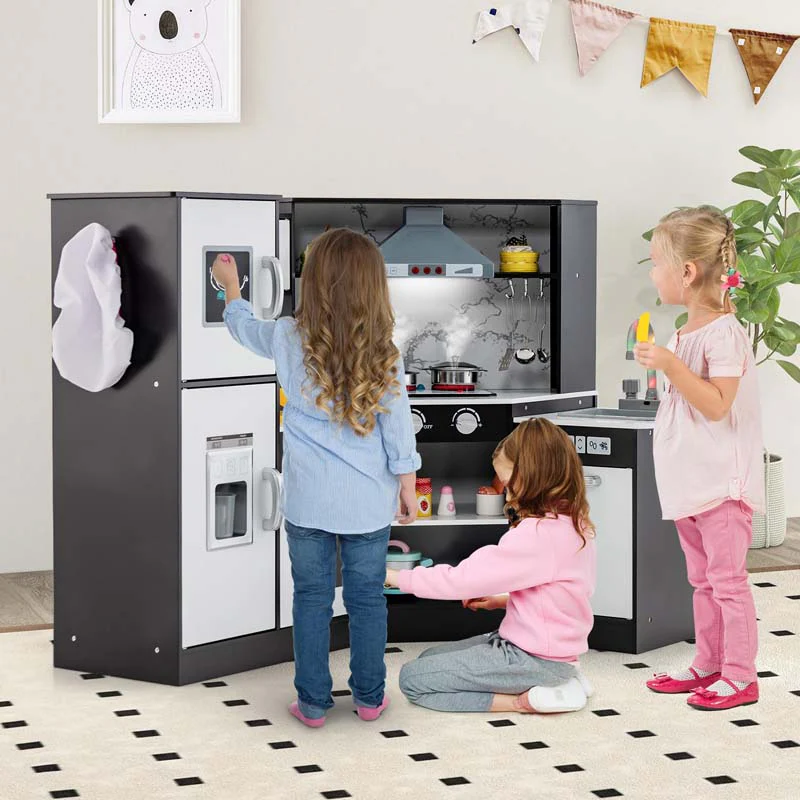 Eletriclife Kids Corner Pretend Kitchen Playset with Separated Washing Basin