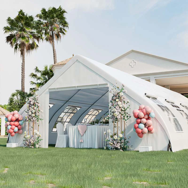 Eletriclife 20 x 40 FT Peach Shaped Party Tent Wedding Canopy with Zipper Doors