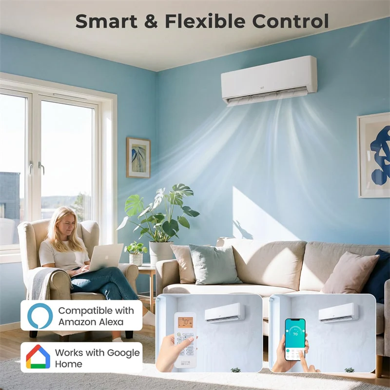 Eletriclife X-Pro 35000 BTU 22.5 SEER2 2 Zone Mini Split Air Conditioner WiFi Enabled Energy Star Inverter Ductless AC & Heat Pump System