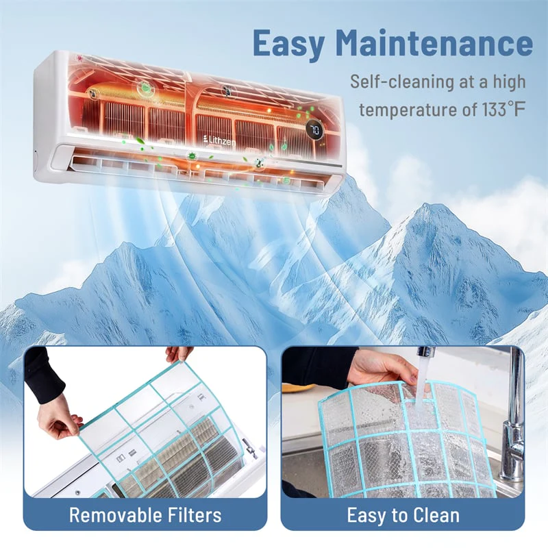 Eletriclife 12000 BTU 18.1 SEER2 208-230V Wifi Smart Mini Split Air Conditioner & Heat Pump System, Cools Up to 600 Sq.Ft