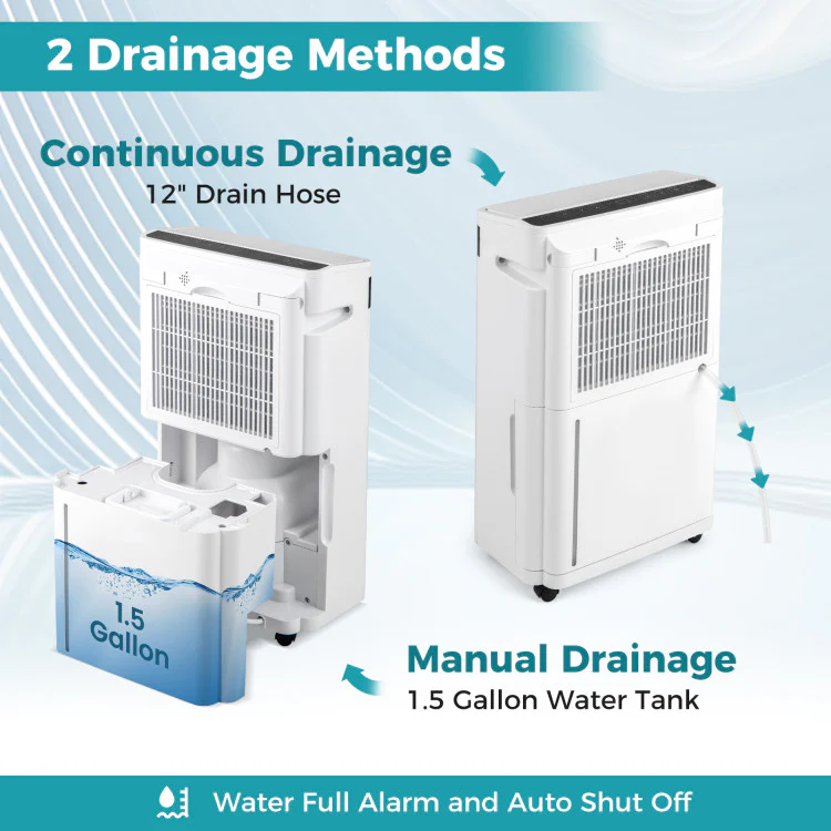 Eletriclife 4500 Sq. Ft 57 Pint Dehumidifier for Home and Basement
