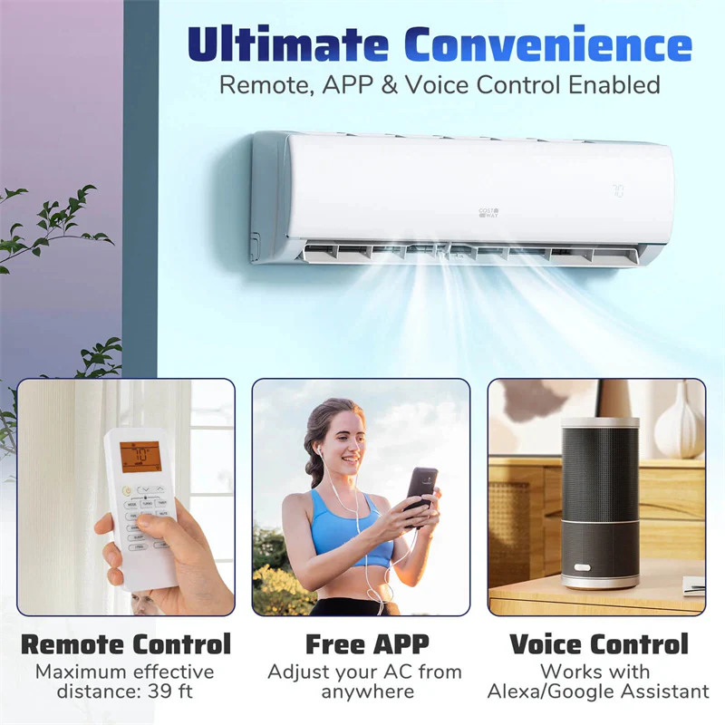 Eletriclife 23000 BTU 208/230V 17 SEER2 Wifi Mini Split Air Conditioner & Heater Pump System