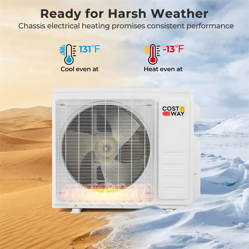 Eletriclife X-Pro 18000 BTU 24 SEER2 2 Zone Mini Split Air Conditioner WiFi Enabled Energy Star Inverter Ductless AC & Heat Pump System