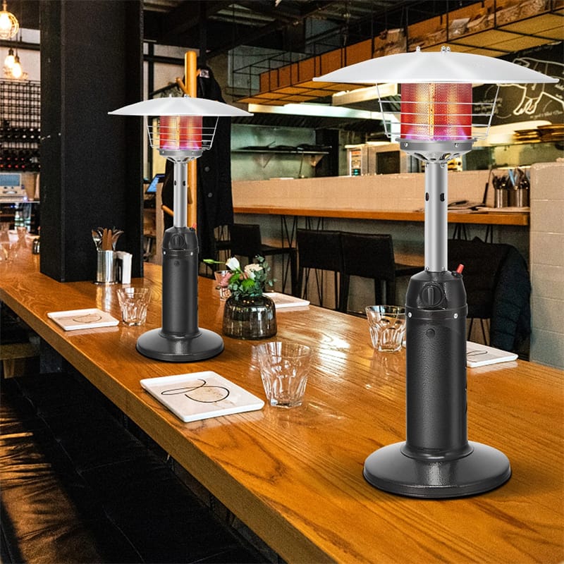 Eletriclife 13,000 BTU Portable Tabletop Propane Patio Heater Stainless Steel LP Gas Heater with Weighted Base