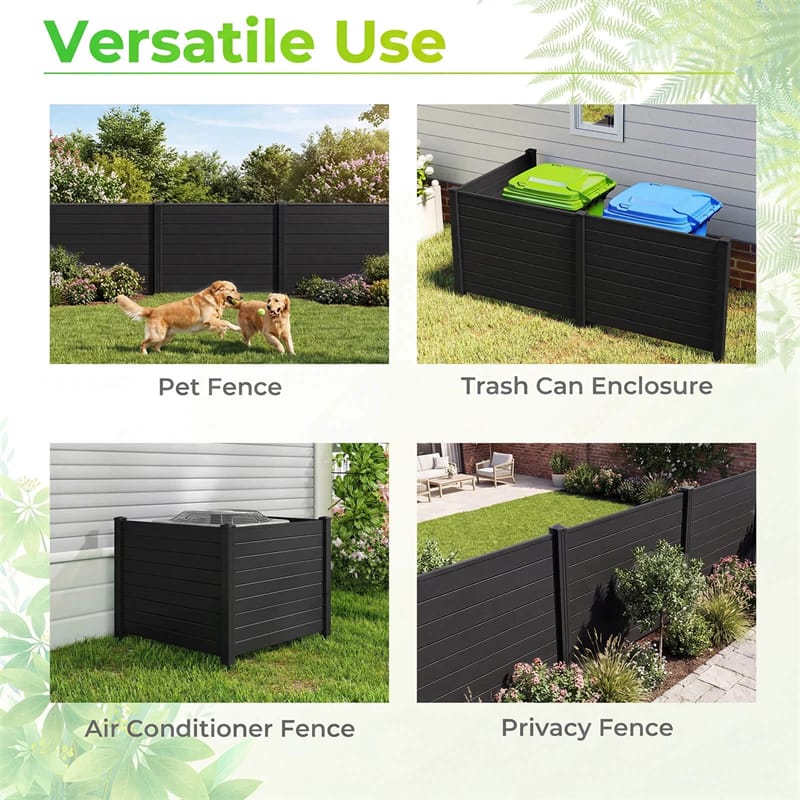 Eletriclife No-Dig Air Conditioner Fence 3/6 Panels Outdoor Privacy Screen Trash Can Enclosure