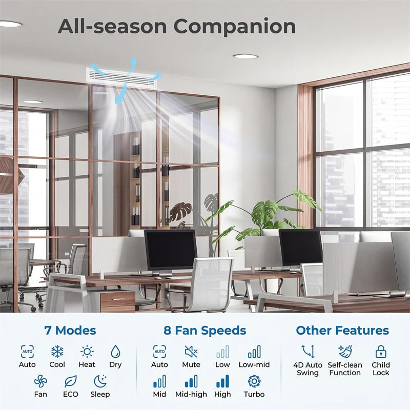 X-Pro 27000 BTU 2 Zone Concealed Ducted Mini Split AC & Heat Pump System