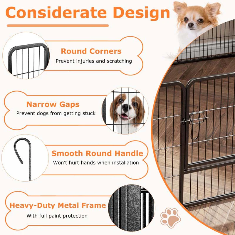 Eletriclife 16 Panel Height Dog Playpen with Lock and Large Door