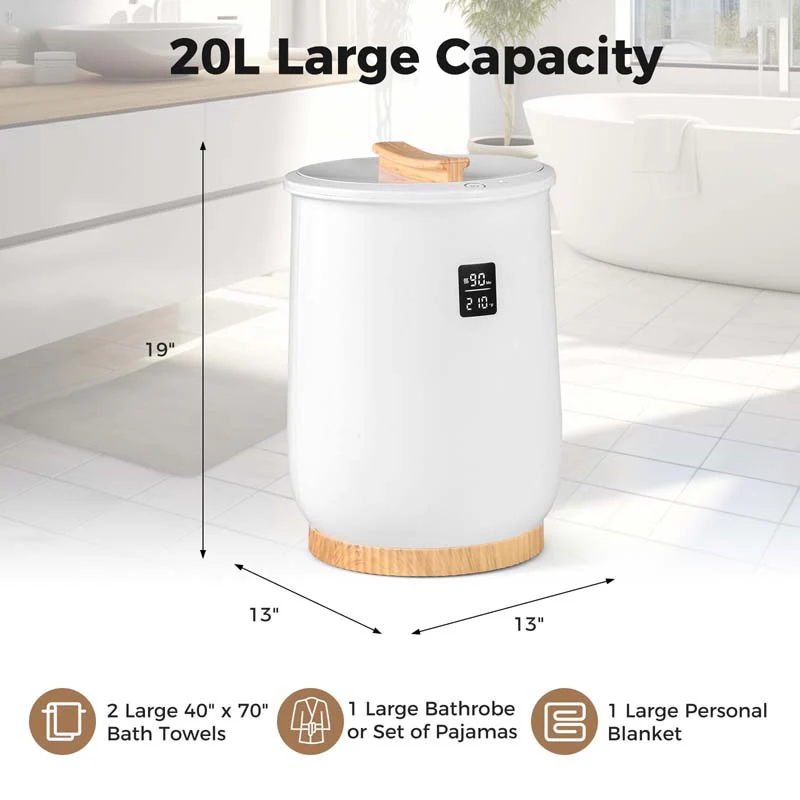 Eletriclife 20L Large Heated Towel Warmer with LED Display and Button Control