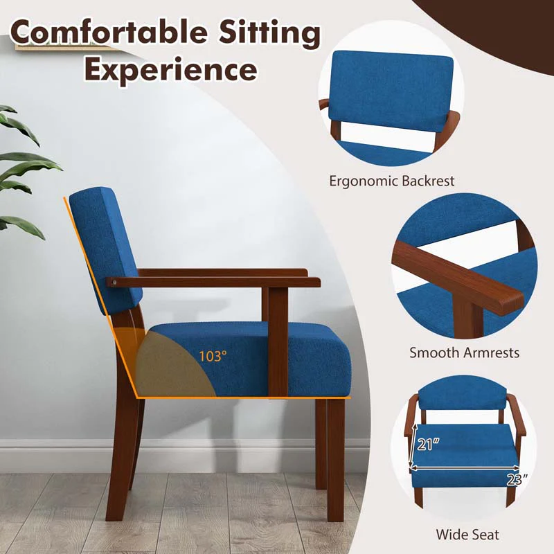 Eletriclife Linen Accent Chair Living Room Chair with Soft Padded Seat and Backrest