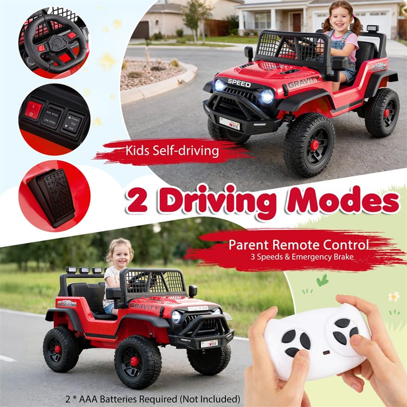 Eletriclife 24V Kids Ride on Truck Electric Vehicle with Parent Remote Control & Music for Ages 3 