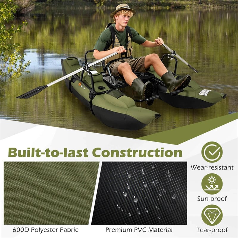 Eletriclife Inflatable Fishing Float Tube with Foldable Padded Seat & Adjustable Footrest