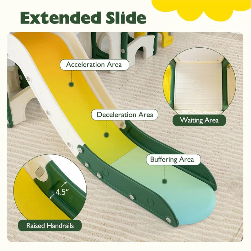 Eletriclife 10-in-1 Toddler Slide Set Kids Slide Climber Playset with Magnetic Whiteboard