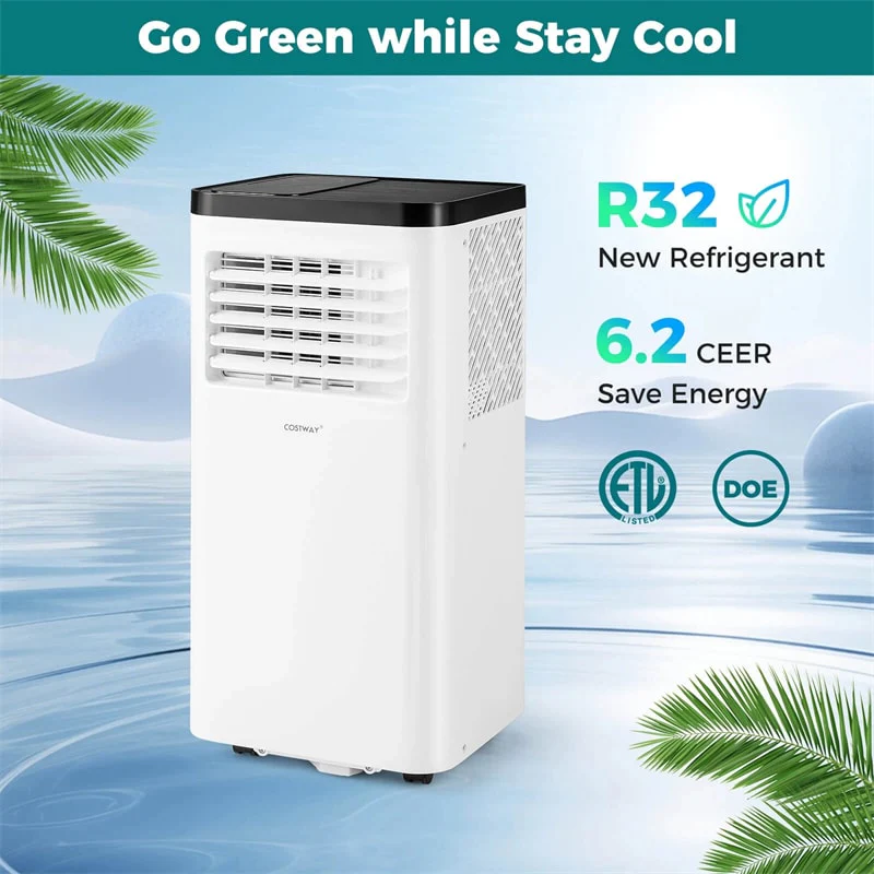 Eletriclife 8000BTU Portable Air Conditioner with Fan, Dehumidifier & Window Kit