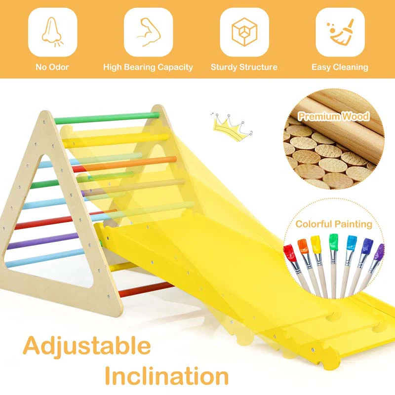 Eletriclife 5 in 1 Kids Triangle Climber Play Gym Set with 2 Ramps