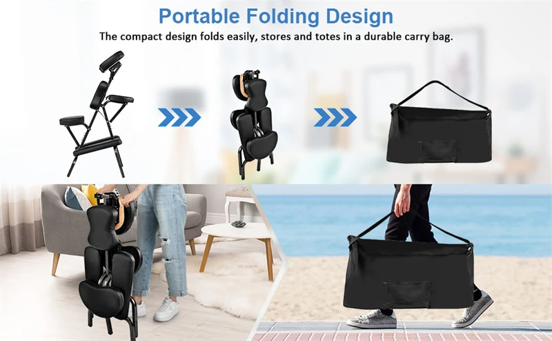 Eletriclife Portable Lightweight Massage Chair Travel Massage Tattoo Spa Chair with Carrying Bag